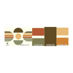 Prøve Fototapet Selvklæbende Deluxe Sticker - I jordfarver - Abstraktion, Stykke, Grafik - 100x30 cm