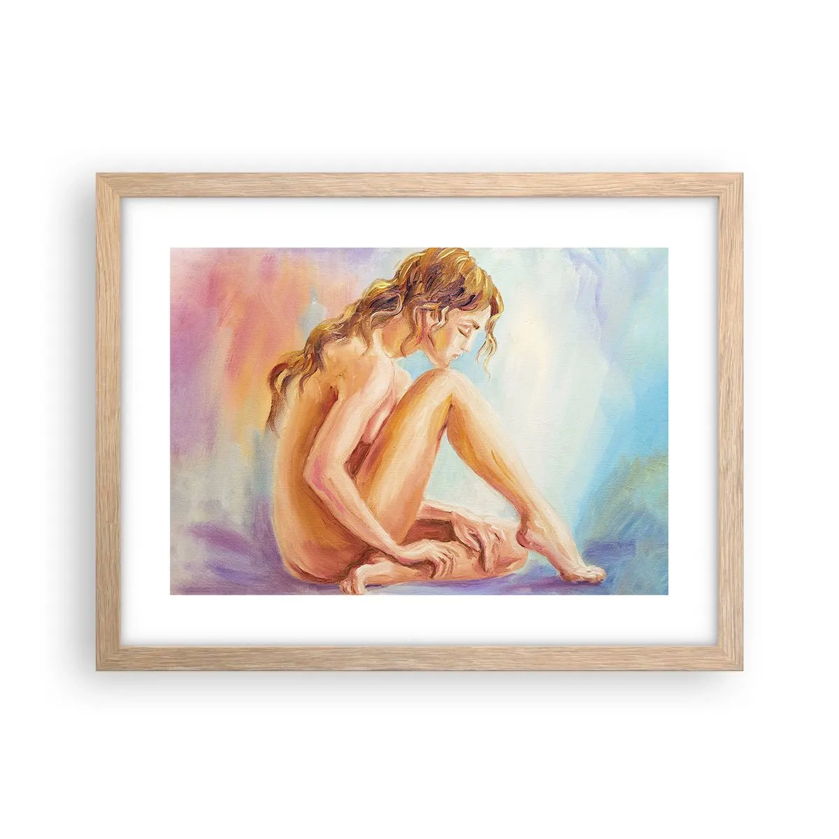 Plakat i ramme af lyst egetræ - Ungdomens handling - 40x30 cm