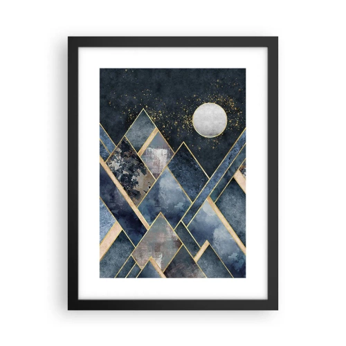 Plakat i sort ramme - Geometrisk landskab - 30x40 cm