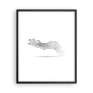 Plakat i sort ramme - Fjedrende hånd - 40x50 cm