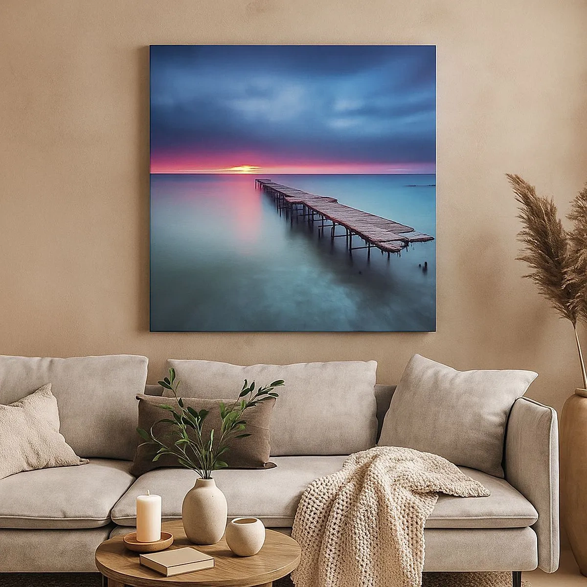 Lærredstryk - Billede på lærred - Mellem himmel og jord - 30x30 cm