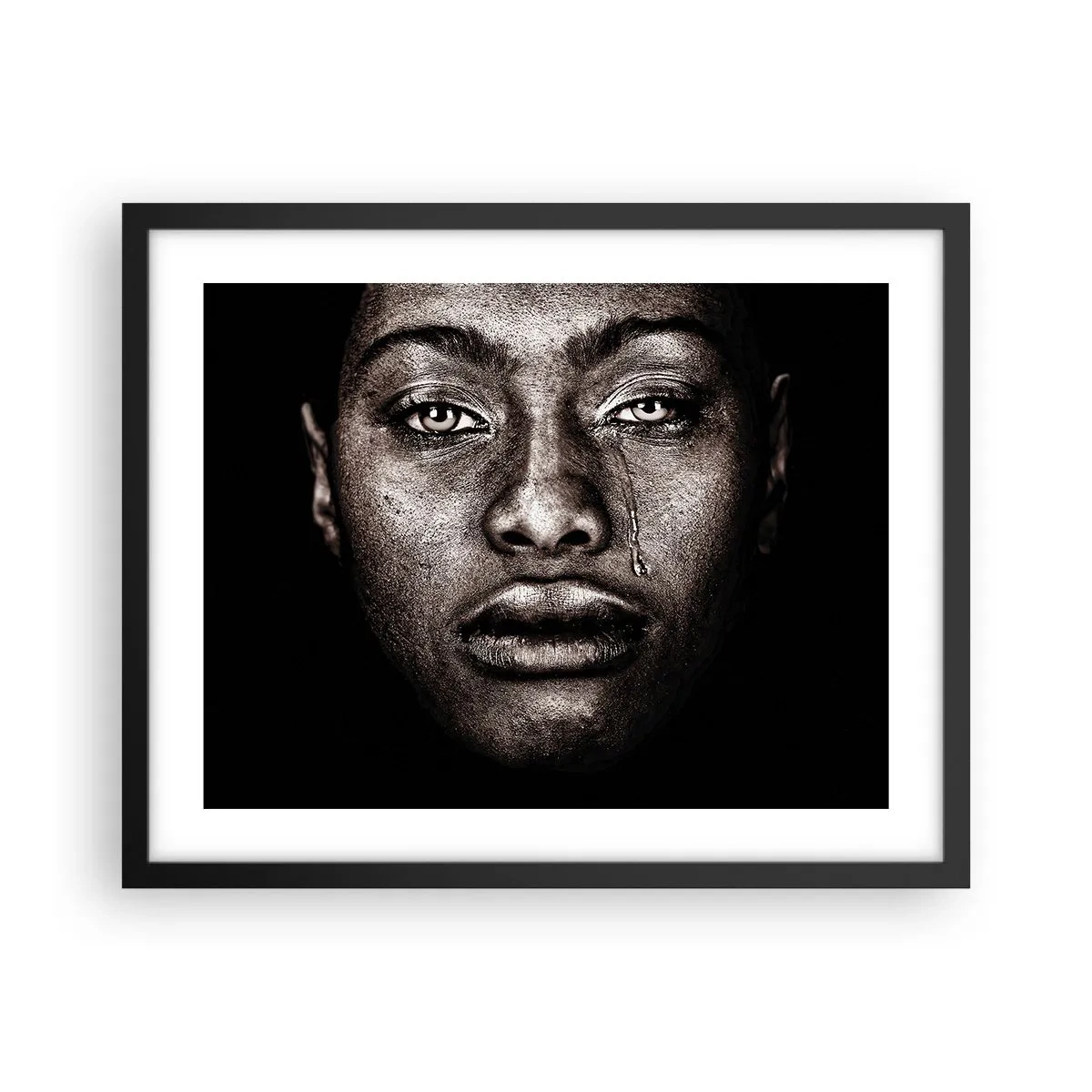 Plakat i sort ramme - Én tåre - 50x40 cm