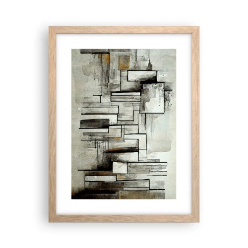 Plakat i ramme af lyst egetræ - Enkelthedens kraft - 30x40 cm
