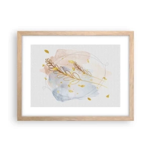 Plakat i ramme af lyst egetræ - En gylden eksplosion - 40x30 cm