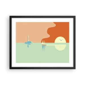 Plakat i sort ramme - Det perfekte havlandskab - 50x40 cm