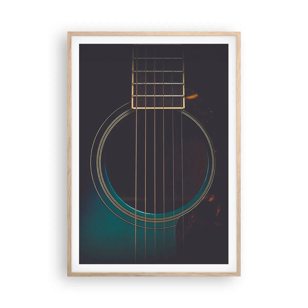 Plakat i ramme af lyst egetræ - Et øjeblik før det lyder - 70x100 cm