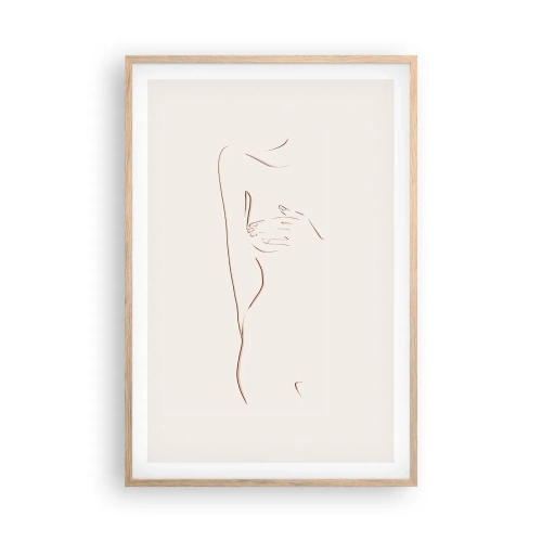 Plakat i ramme af lyst egetræ - Begærets form - 61x91 cm