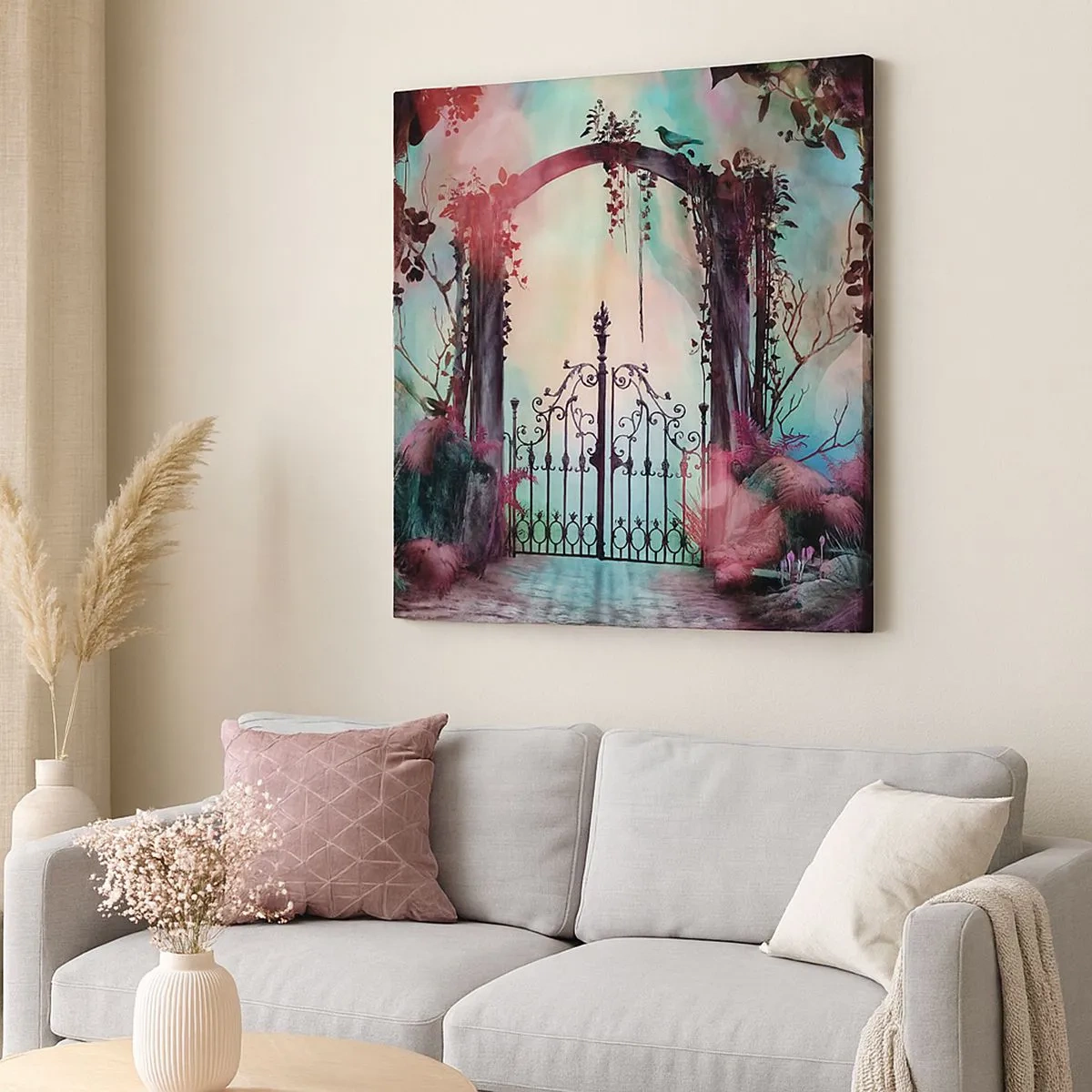 Lærredstryk - Billede på lærred - Hemmelig have - 30x30 cm