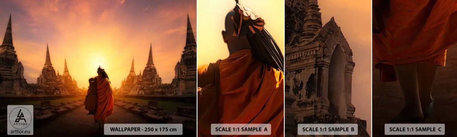 Fototapet Prøve Standard Eco - I fred for evigt - Thailand, buddhisme, Tempel - 100x30 cm