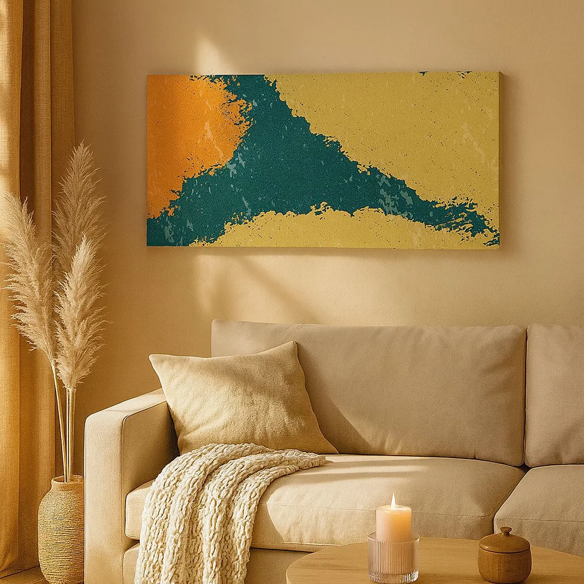 Lærredstryk - Billede på lærred - Abstraktion - i slowmotion - 100x40 cm