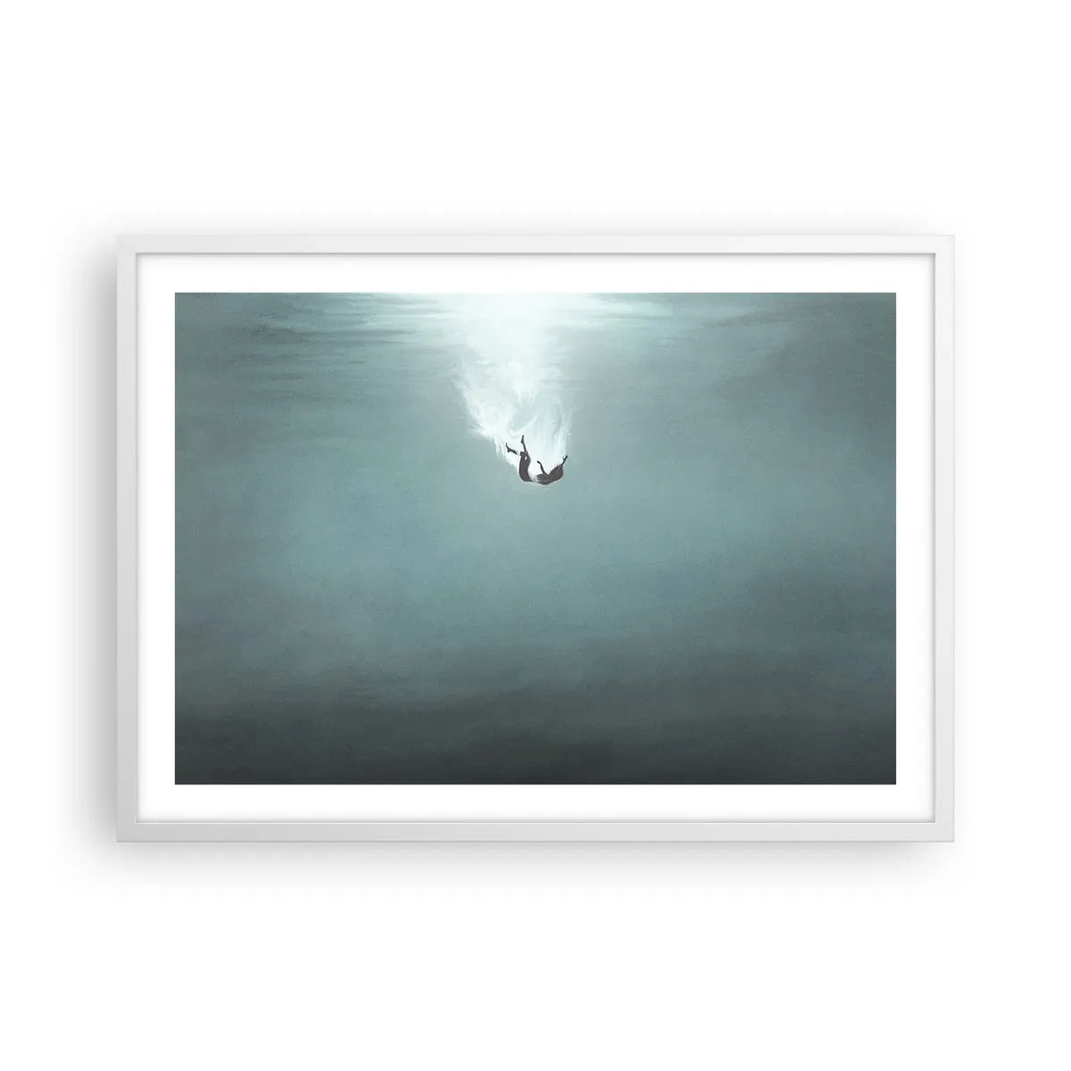 Plakat i hvid ramme - I havets favntag - 70x50 cm