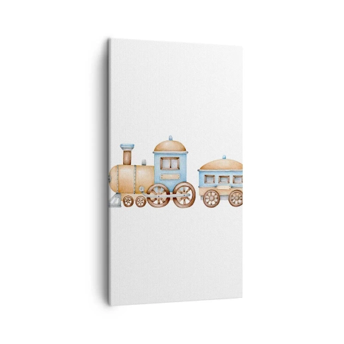 Lærredstryk - Billede på lærred - Stående på stationen... - 45x80 cm