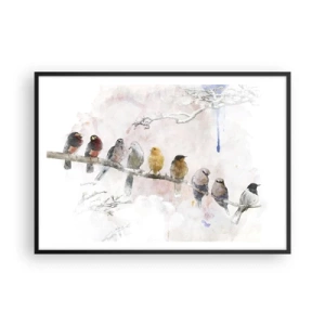Plakat i sort ramme - Møde med vinger - 100x70 cm