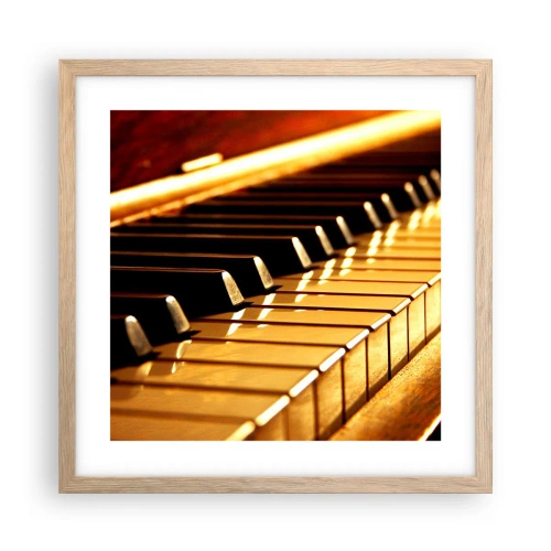 Plakat i ramme af lyst egetræ - Ubegrænsede muligheder - 40x40 cm