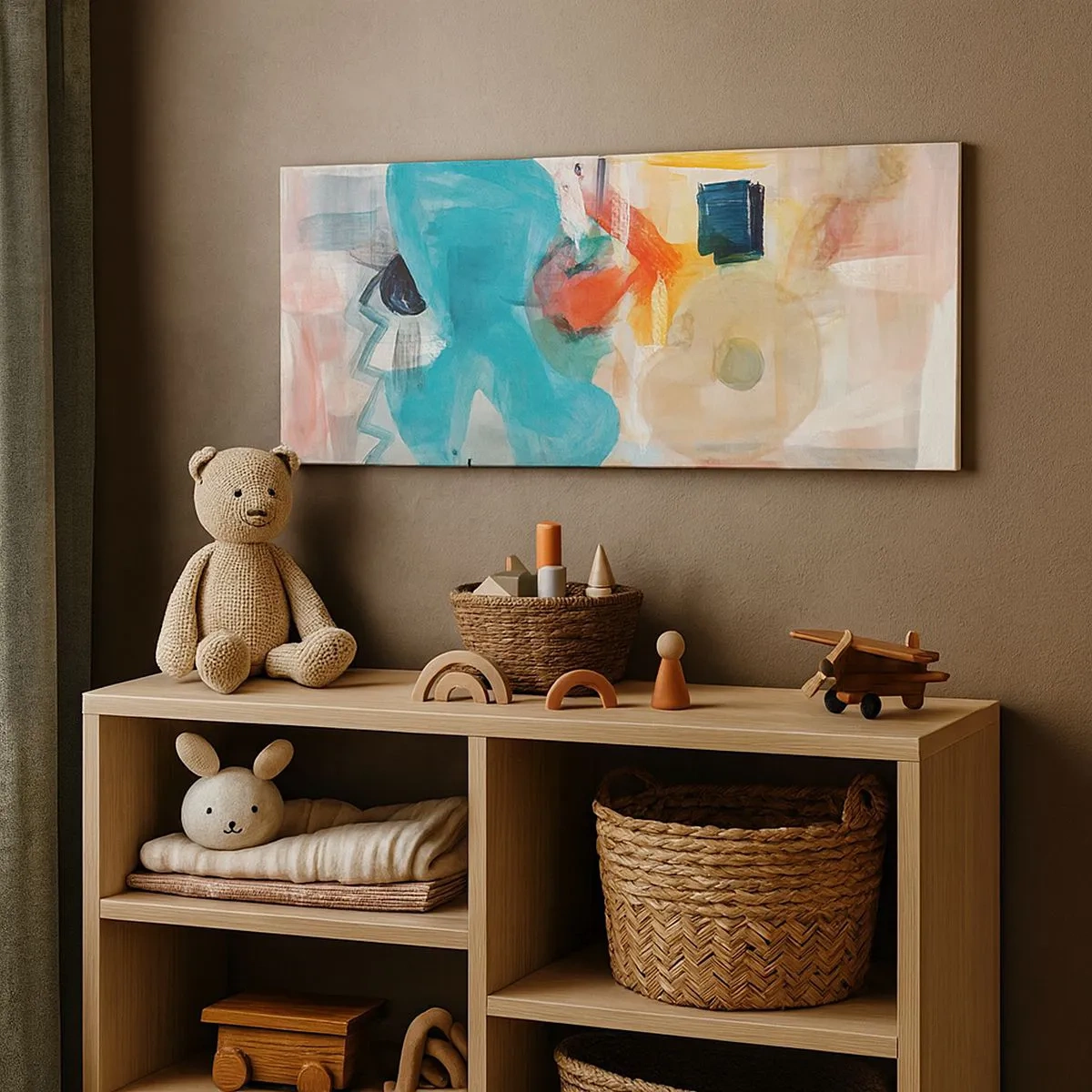 Lærredstryk - Billede på lærred - Et farverigt spil - 100x40 cm