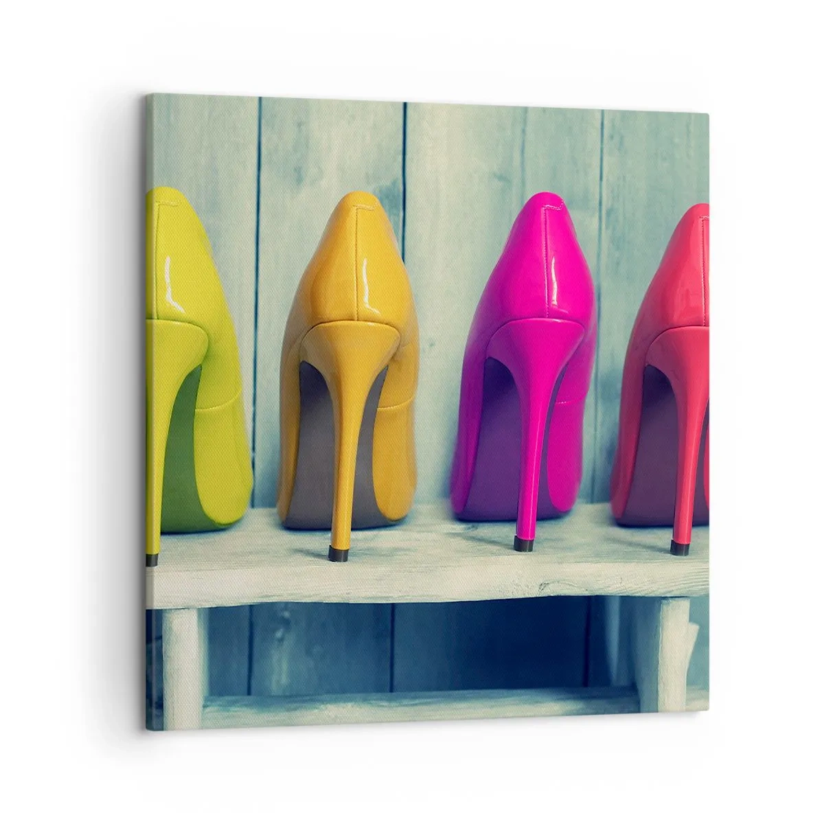 Lærredstryk - Billede på lærred - Gå på en regnbue - 50x50 cm