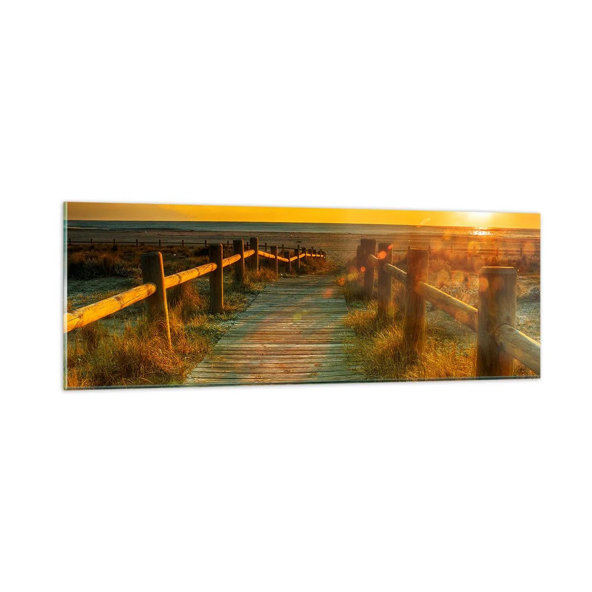 Billede på glas - Badet i gammelt guld - 90x30 cm