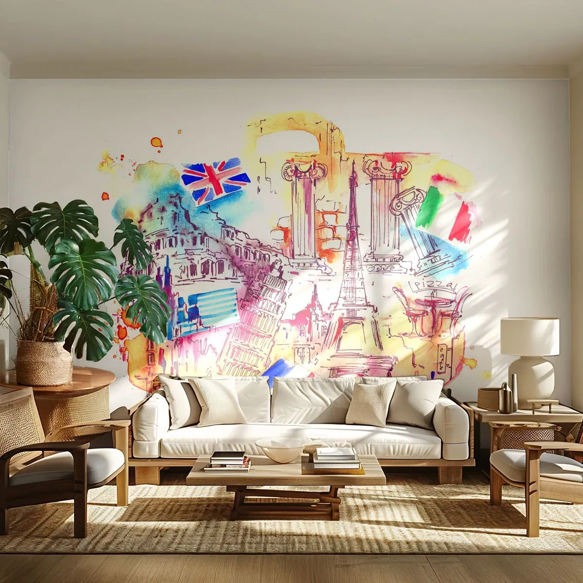 Fototapet Standard Eco - Europaturné - Abstraktion, Rejser, Kuffert - 400x280 cm