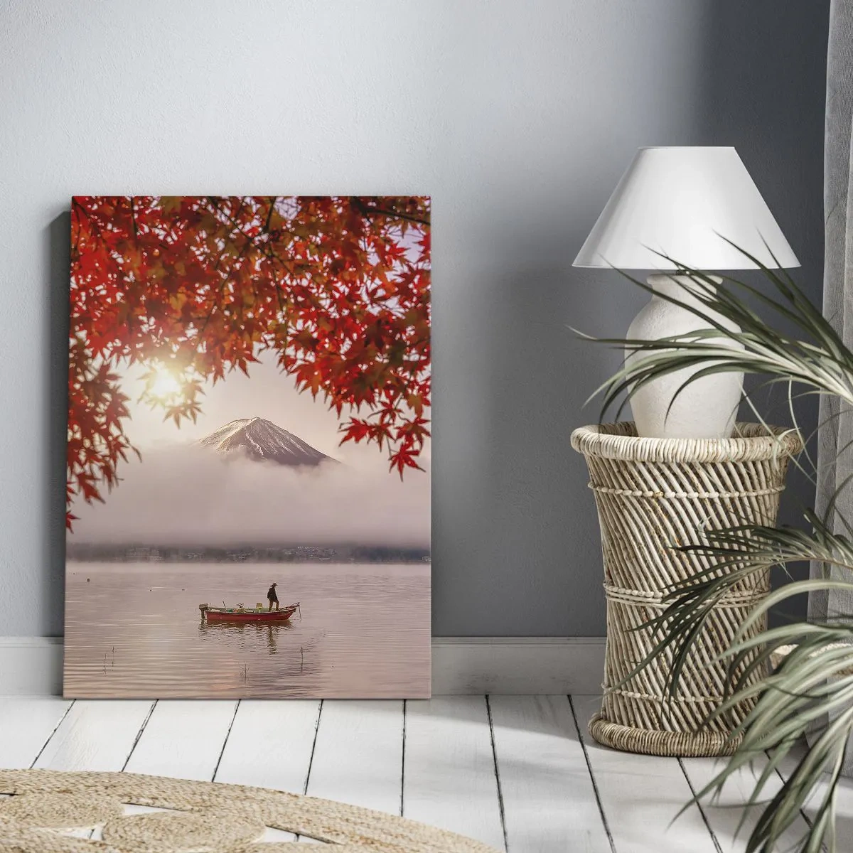 Lærredstryk - Billede på lærred - I en japansk atmosfære - 50x70 cm