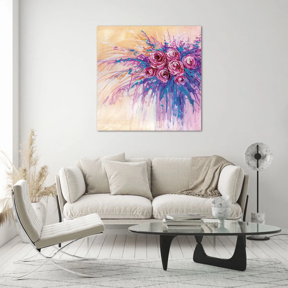 Billede på glas - Rose springvand - 40x40 cm