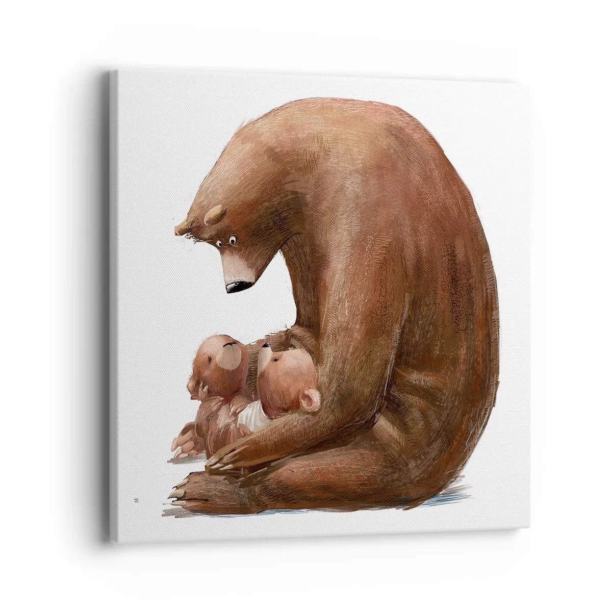 Lærredstryk - Billede på lærred - Drøm sødt, børn - 40x40 cm