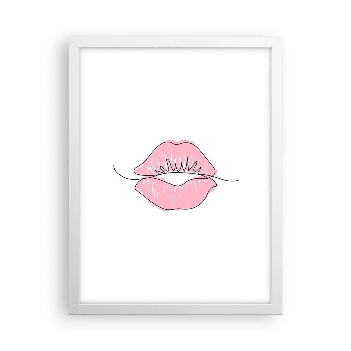 Plakat i hvid ramme - Klar til at kysse? - 30x40 cm