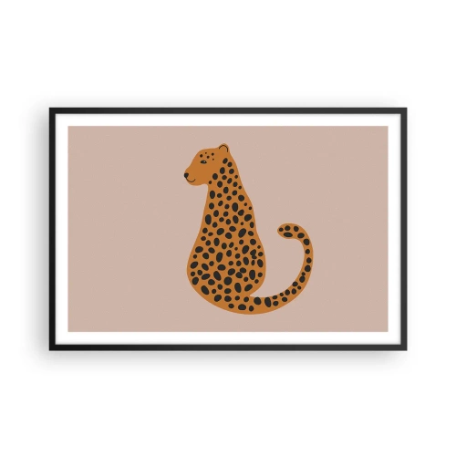 Plakat i sort ramme - Leopardprint er et moderigtigt mønster - 91x61 cm