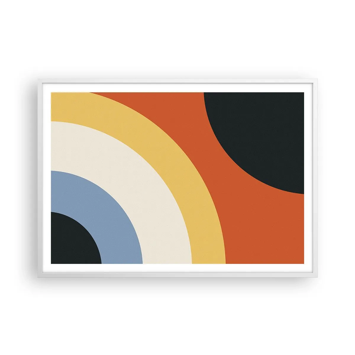 Plakat i hvid ramme - Over for hinanden - 100x70 cm