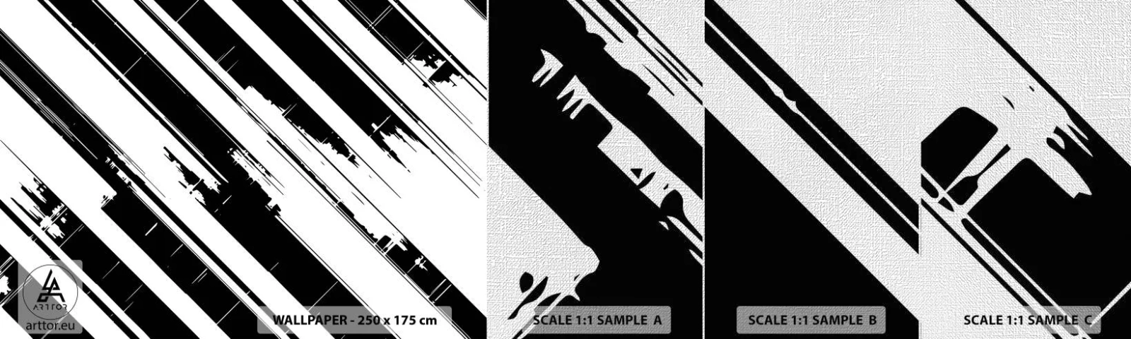 Prøve Fototapet Premium Canvas - Intens og dynamisk komposition - Vektor, Minimalisme, Moderne - 100x30 cm