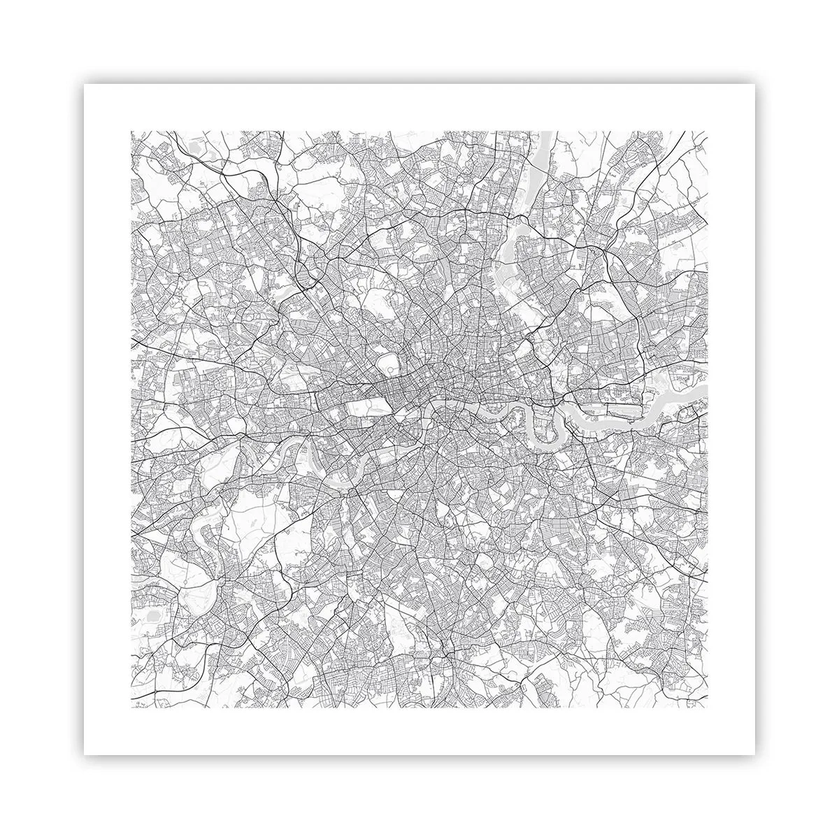 Plakat - Kort over Londons labyrint - 50x50 cm