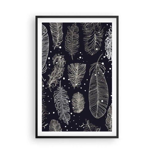 Plakat i sort ramme - Fjerede blonder - 61x91 cm