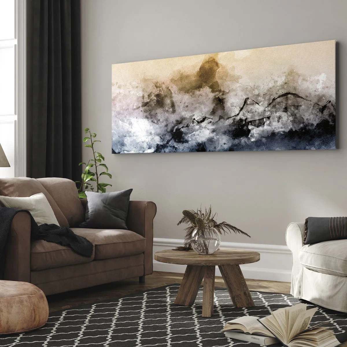 Lærredstryk - Billede på lærred - Sænket i en tågesvirvel - 140x50 cm