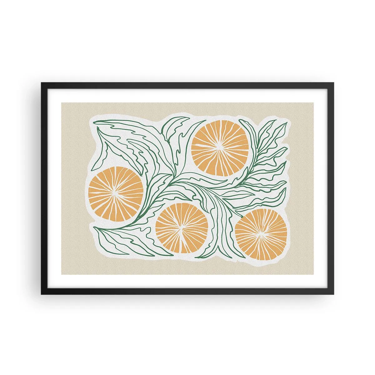 Plakat i sort ramme - Etnisk med et strejf af abstraktion - 70x50 cm