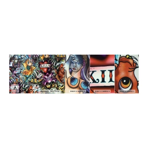 Prøve Fototapet Selvklæbende Deluxe Sticker - En tatovørers drøm - Graffiti, Vægmaleri, Stykke - 100x30 cm