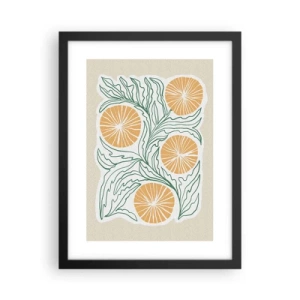 Plakat i sort ramme - Etnisk med et strejf af abstraktion - 30x40 cm