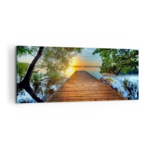 Lærredstryk - Billede på lærred - Tag dig god tid, sæt dig ned - 100x40 cm