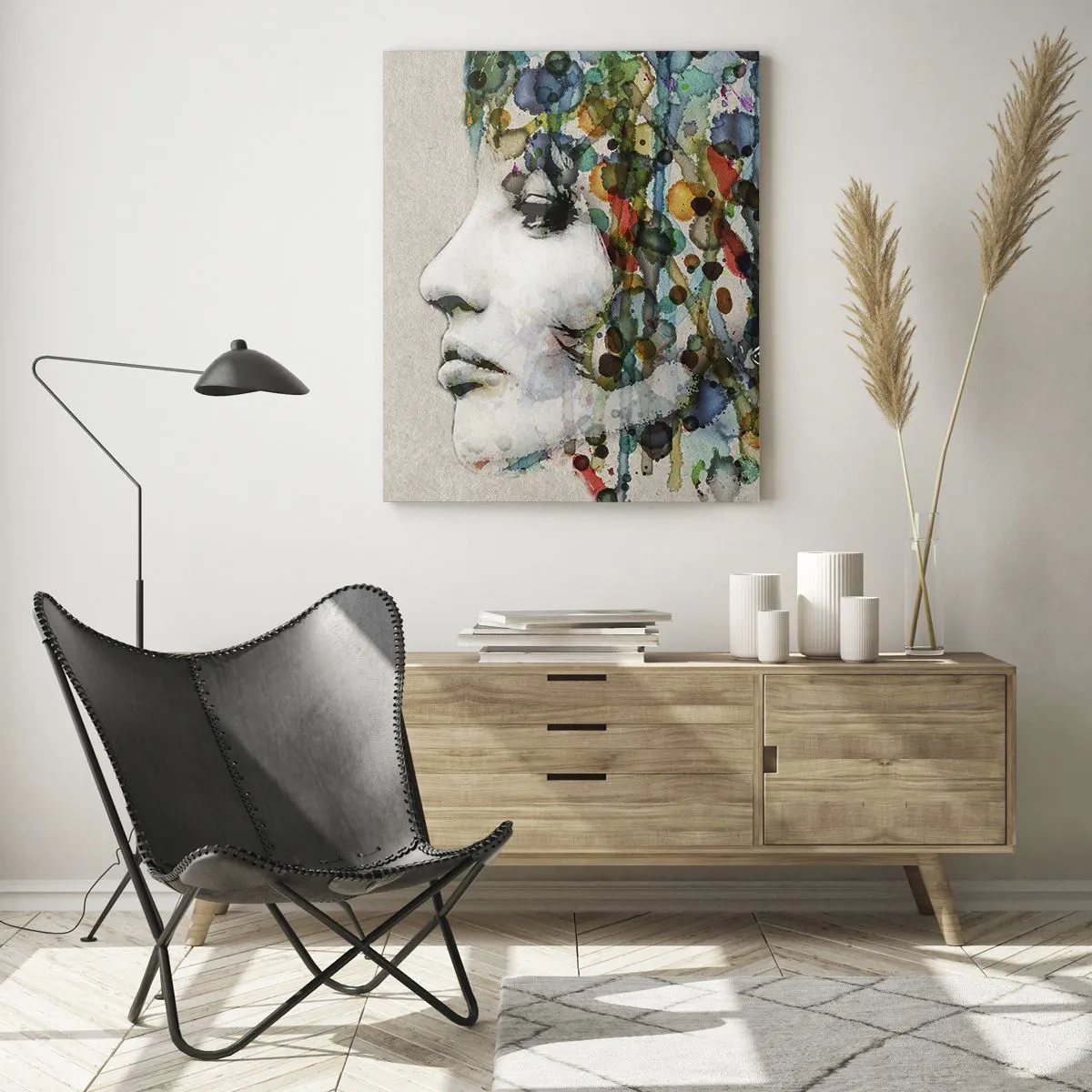 Billede på glas - Hun kom ud af den grå - 80x120 cm