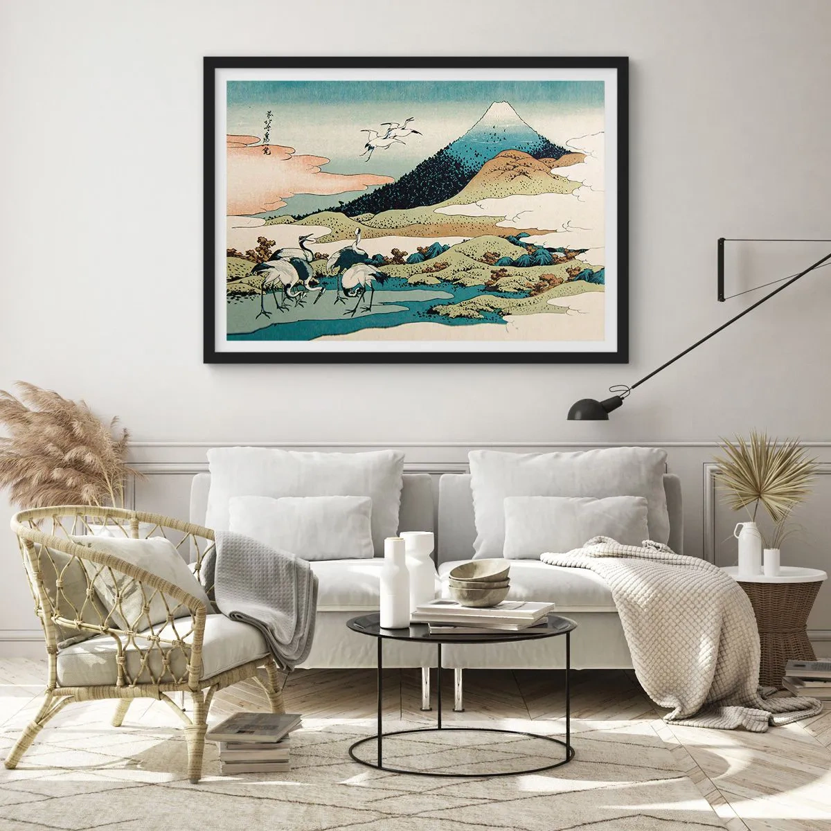 Plakat i sort ramme - I japansk ånd - 50x40 cm