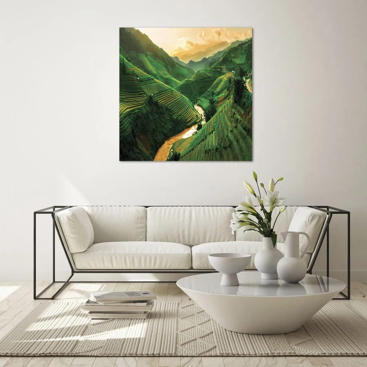 Billede på glas - Vietnamesisk dal - 60x60 cm