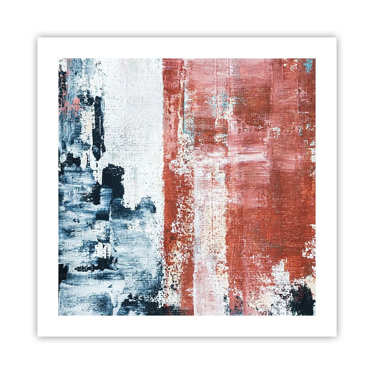 Plakat - Abstrakt halvt og halvt - 50x50 cm