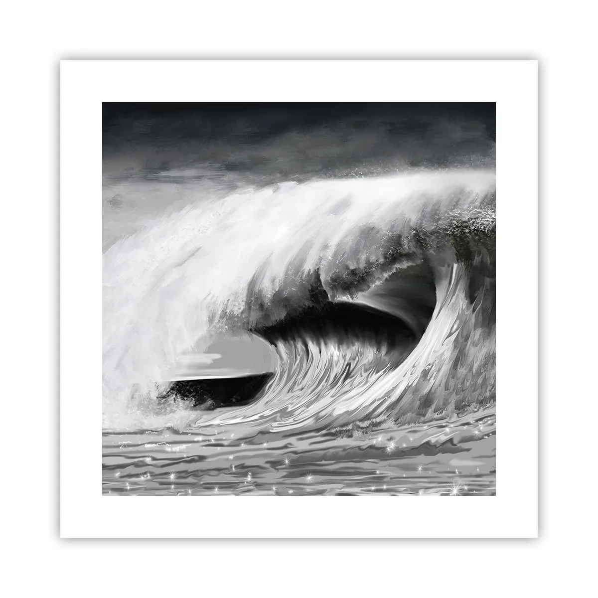 Plakat - Havets vrede - 40x40 cm