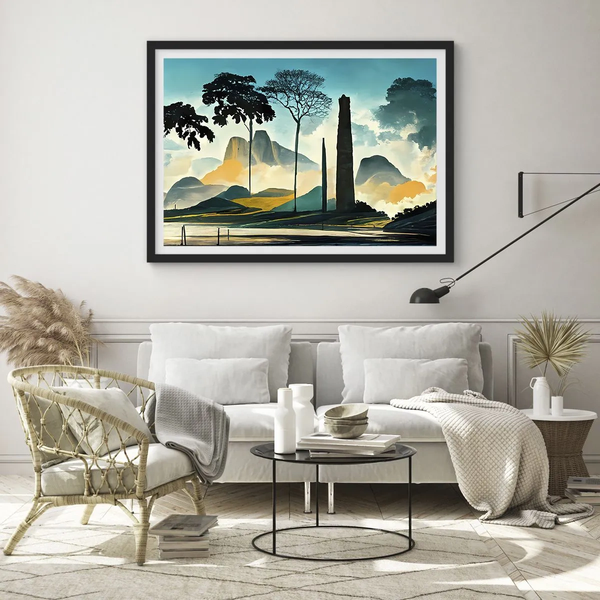 Plakat i sort ramme - Stadig højere og højere - 50x40 cm