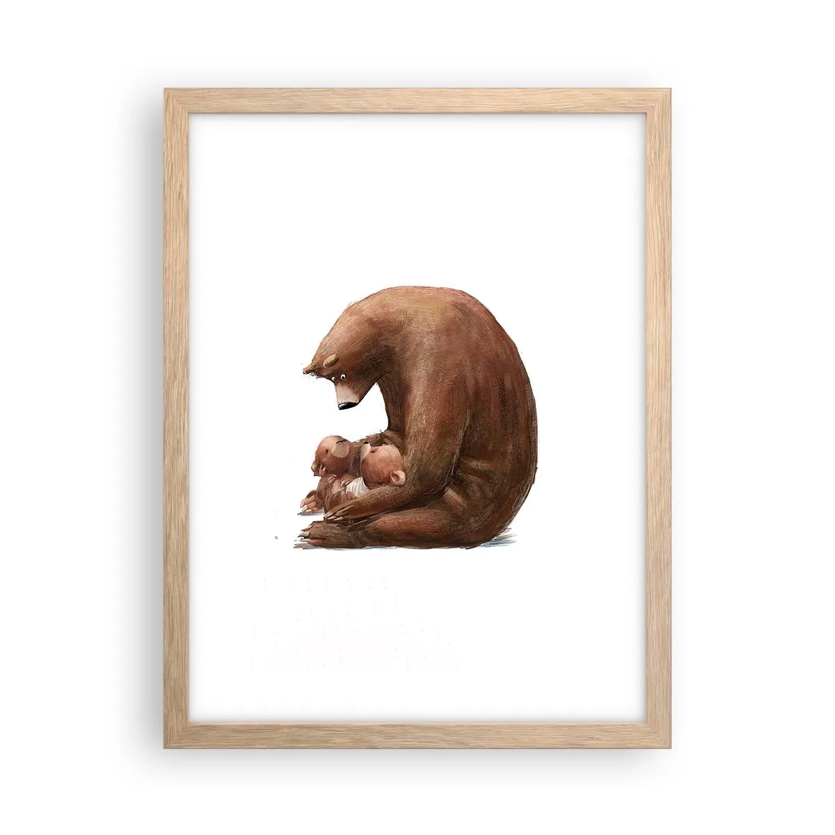 Plakat i ramme af lyst egetræ - Drøm sødt, børn - 30x40 cm
