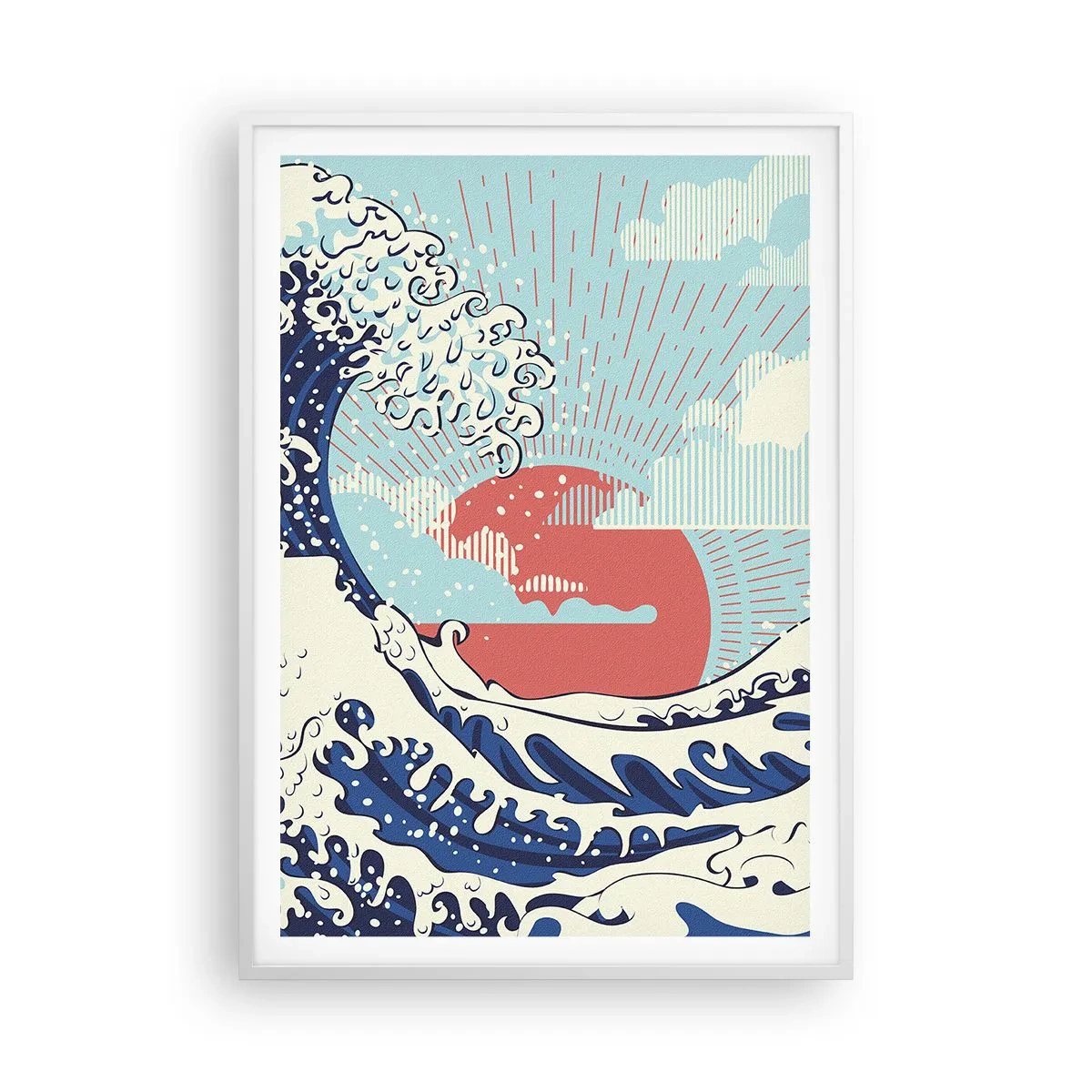 Plakat i hvid ramme - Fra japanske inspirationer - 70x100 cm