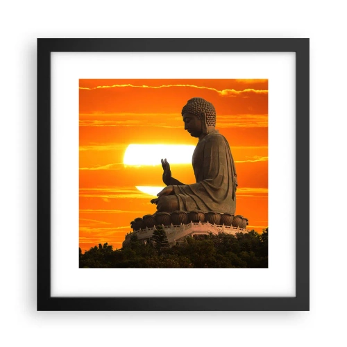 Plakat i sort ramme - Uden frygt for verden - 30x30 cm