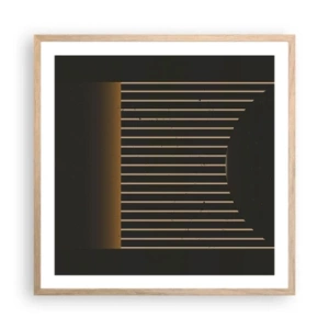 Plakat i ramme af lyst egetræ - Udforsk mørket - 60x60 cm