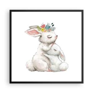 Plakat i sort ramme - Der er intet sted som hos mor - 60x60 cm