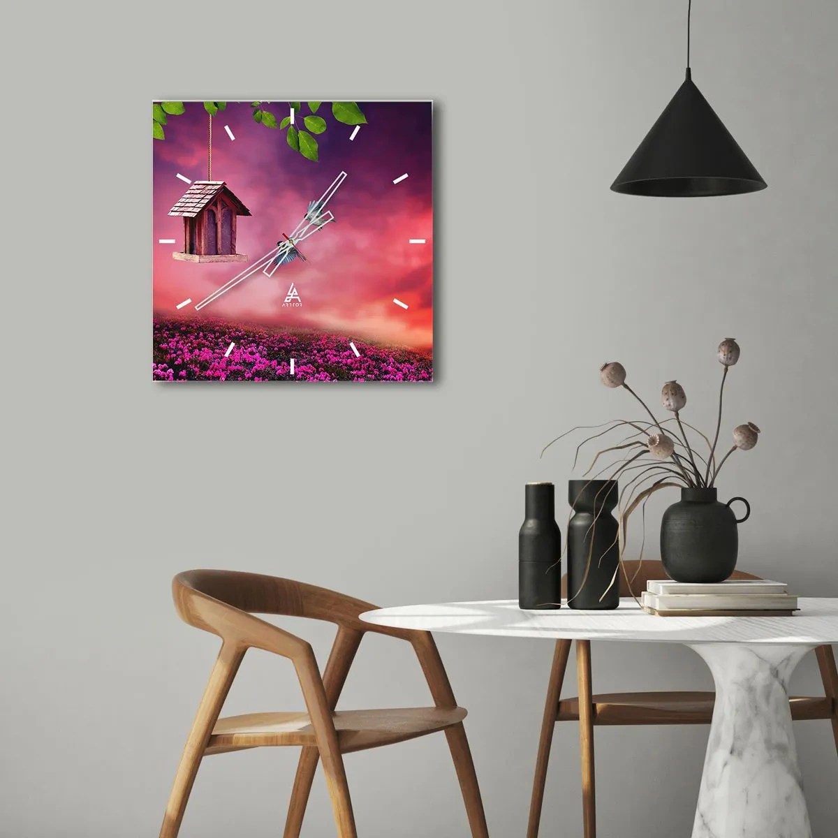 Vægur, Uret - Invitation til middag - 40x40 cm