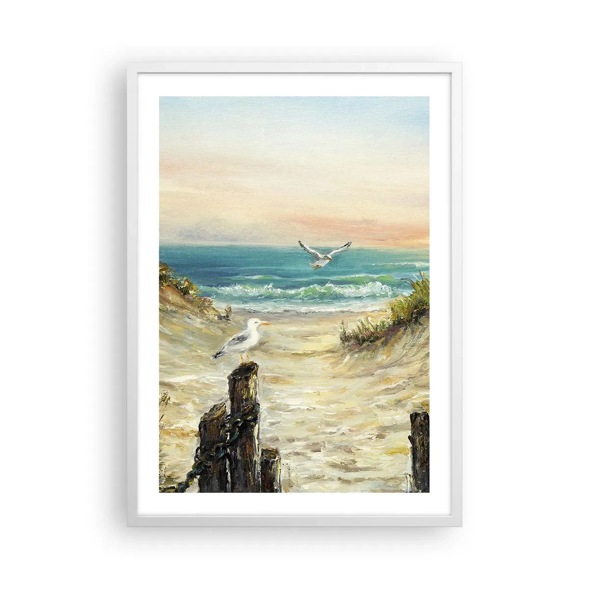 Plakat i hvid ramme - Vindstille tilbagetog - 50x70 cm
