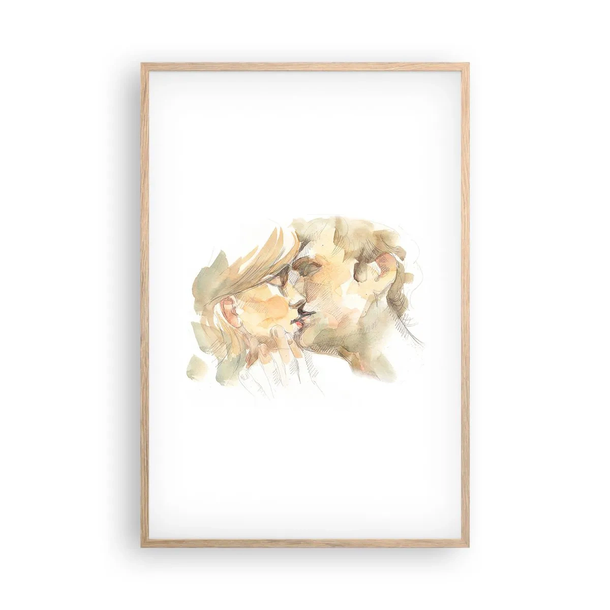 Plakat i ramme af lyst egetræ - Den fundne halvdel? - 61x91 cm